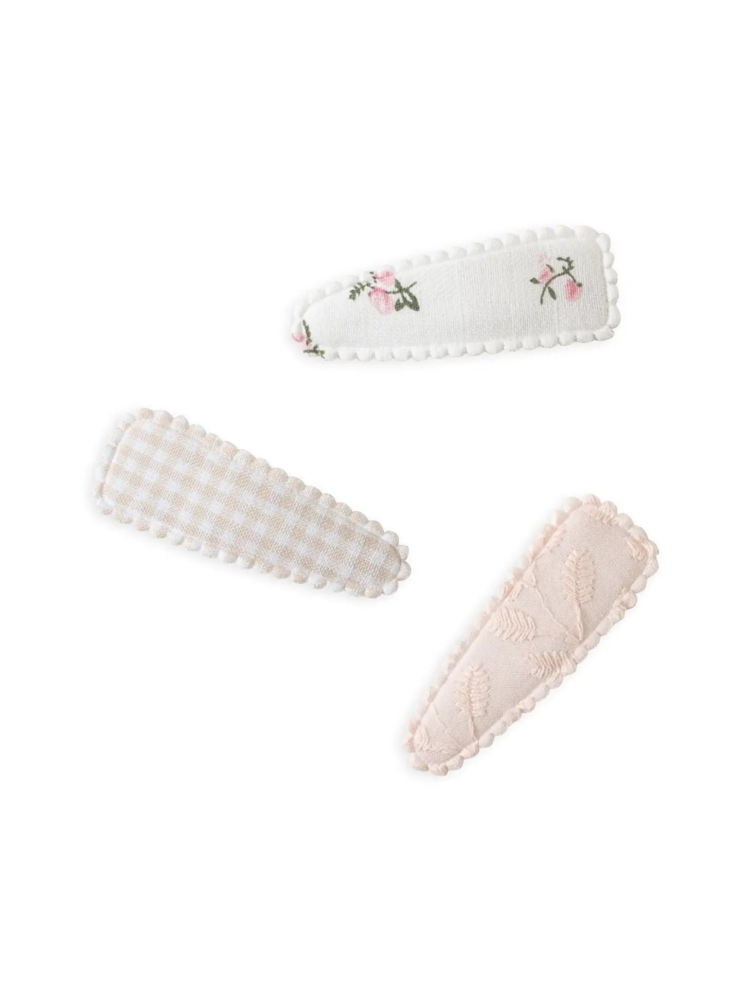 Baby Hair Clips 3 Pack - Ivory Floral