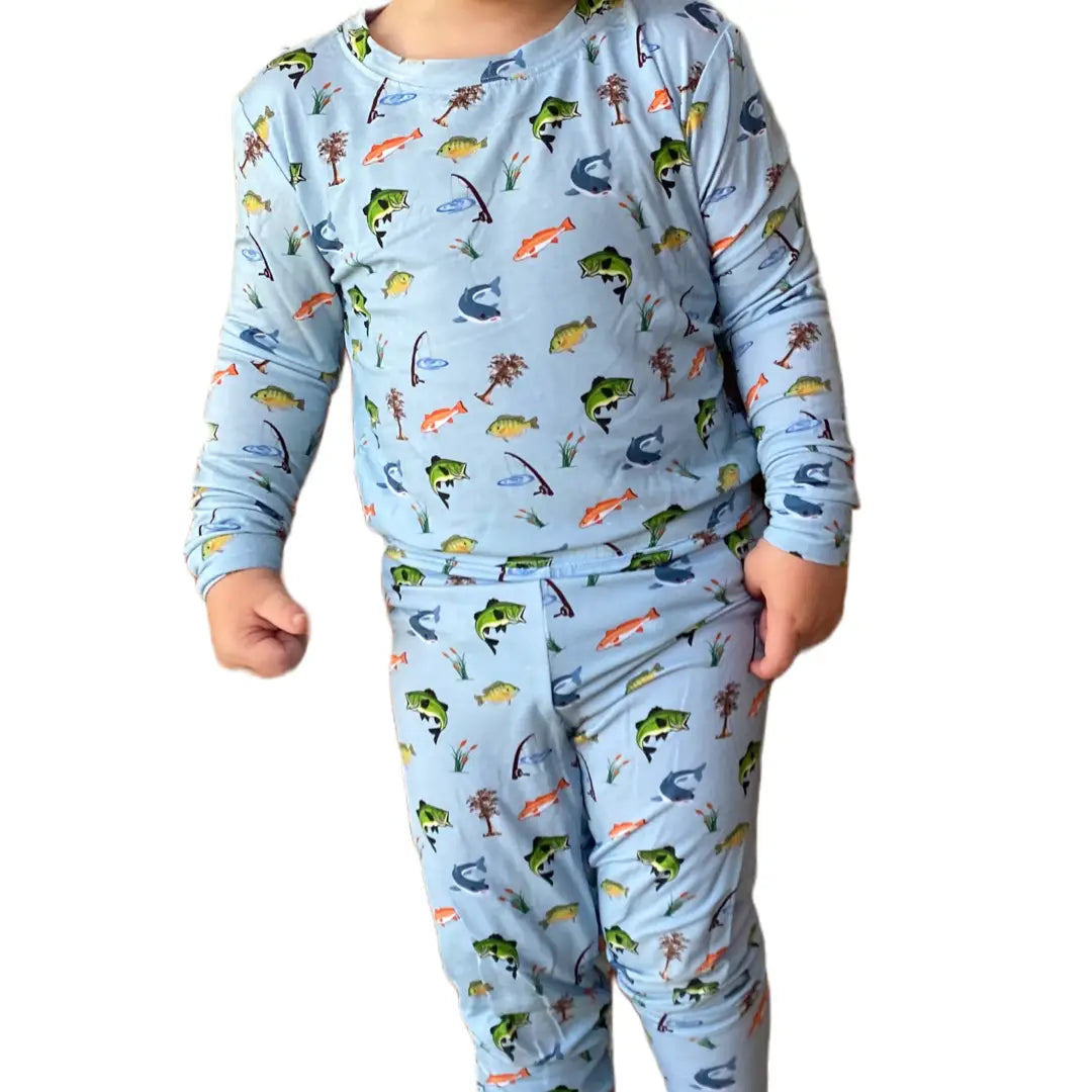 My Hometown Baby - You Get A Line, I'll Get A Pole 2 Piece Bamboo Pajamas