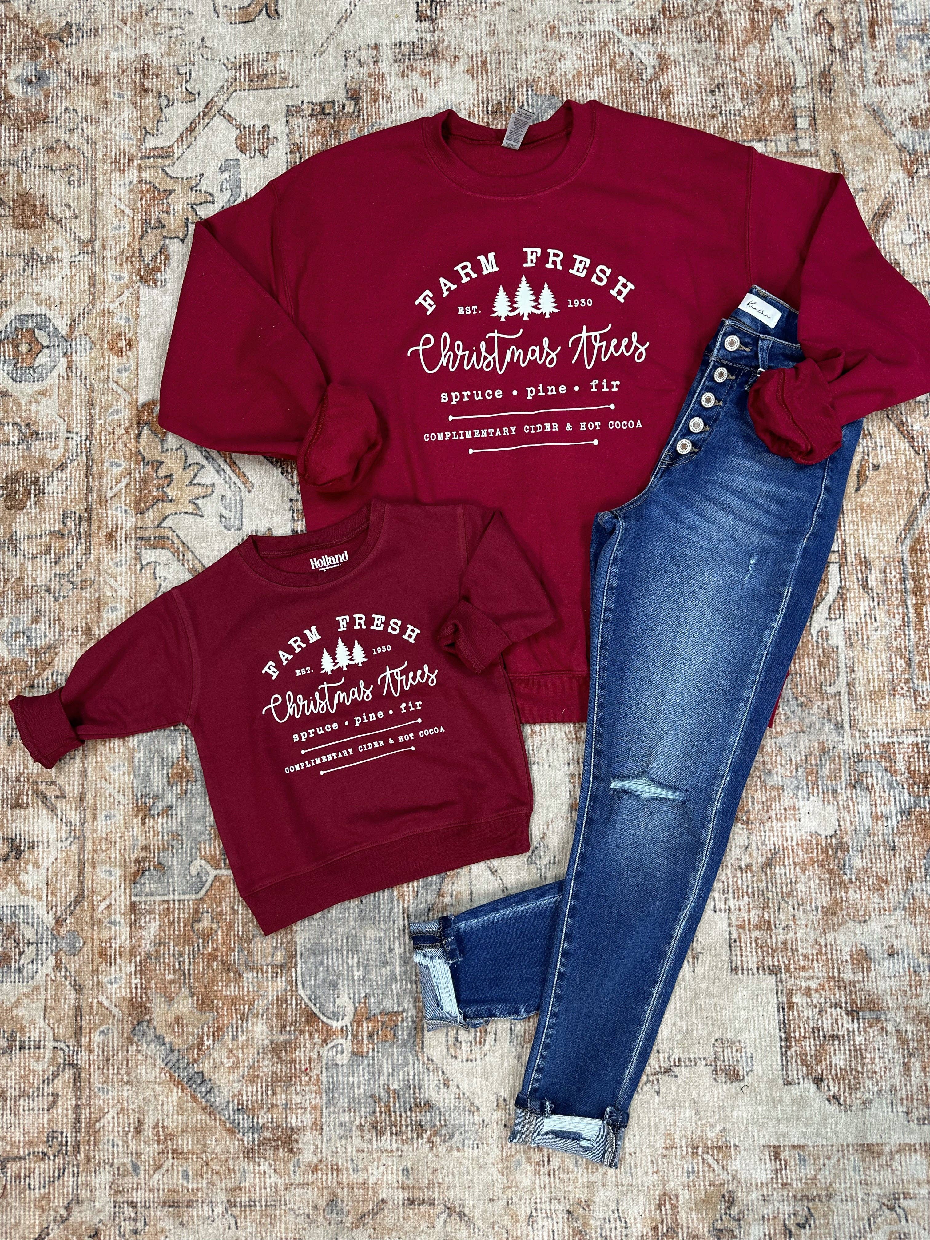 Fresh Farm Kids & Adult Christmas Sweatshirt