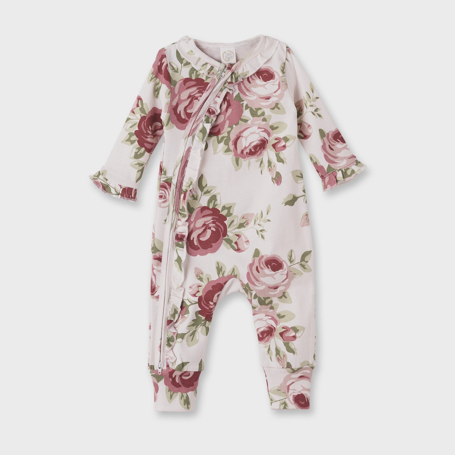 Tesa Babe - Cabbage Rose Cotton Zippered Romper