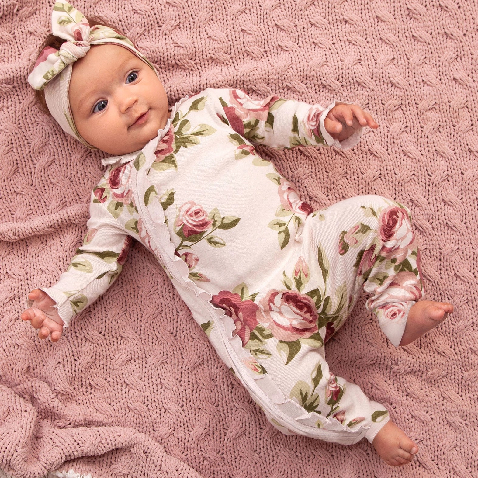 Tesa Babe - Cabbage Rose Cotton Zippered Romper