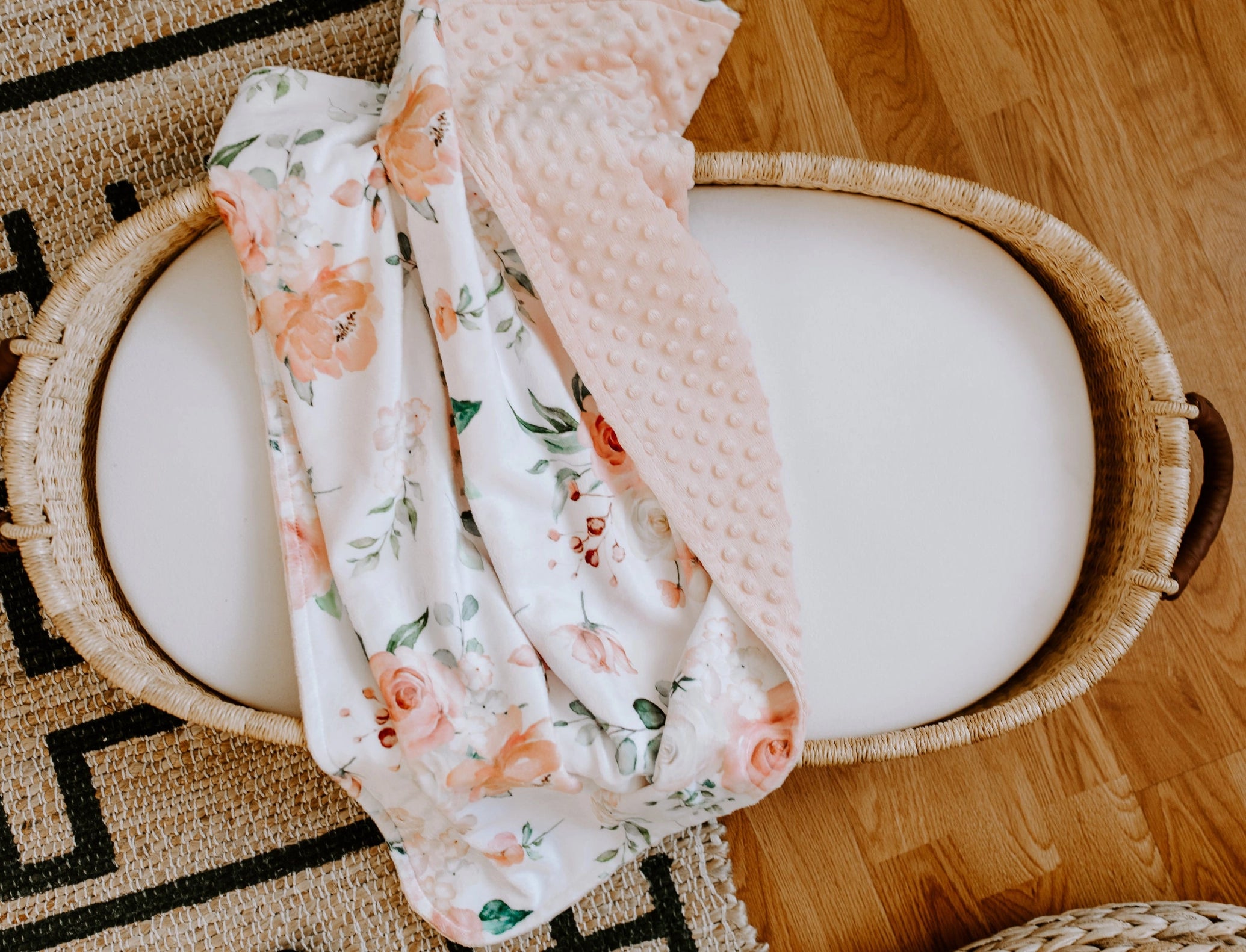 Honey Lemonade - Premium Baby & Toddler Blanket - Peach Floral