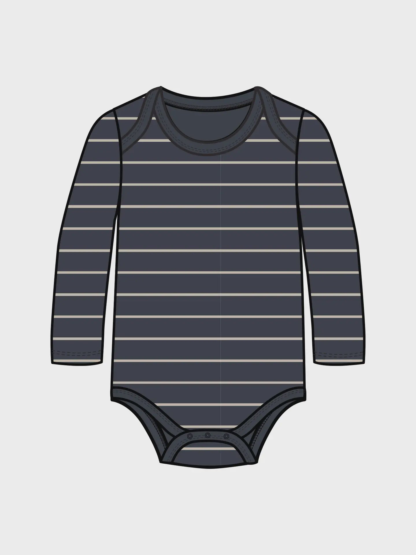 Colored Organics - Baby River Bodysuit - Kade Stripe / Navy