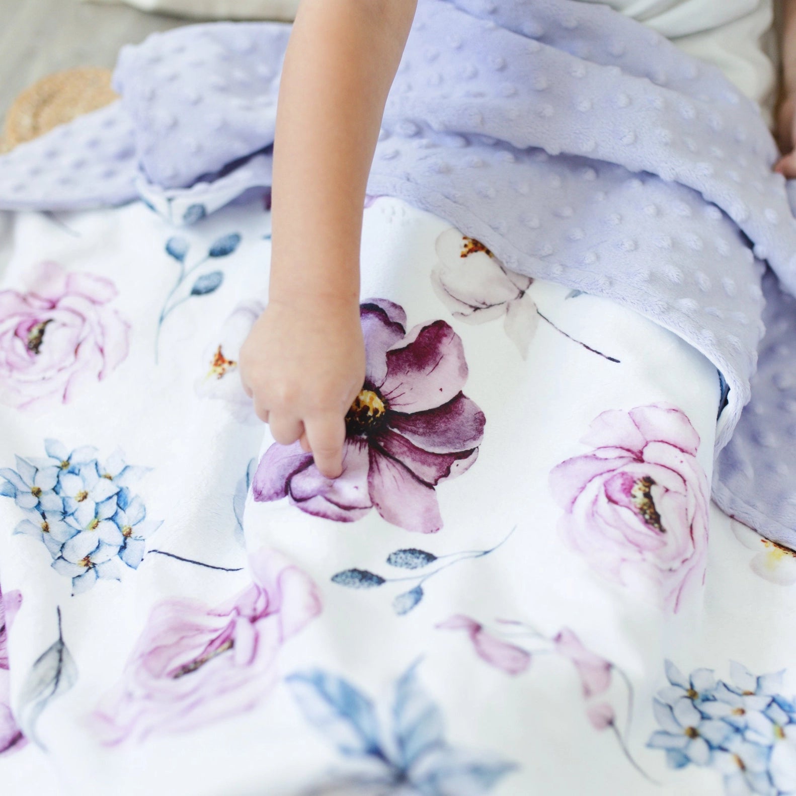 Honey Lemonade - Baby & Toddler Minky Blanket - Vintage Floral